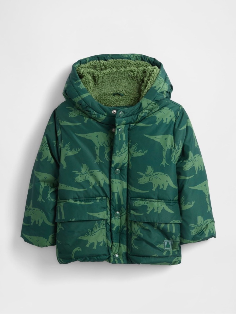Baby GAP Cozy Dinosaur Puffer Jacket Boys’ 12-18M